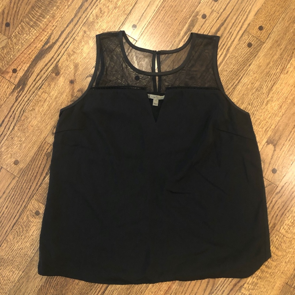 41 Hawthorne Sheer Panel Sleeveless Blouse